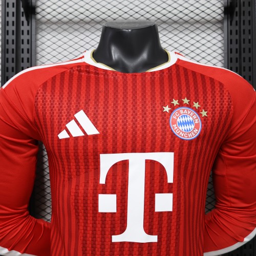 Player Version Bayern Munich Home Jersey 2026-2027 Long Sleeves Football Kit Soccer Shirt