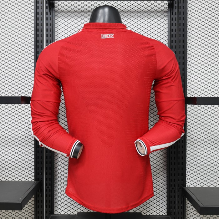 Player Version Man United Home Jersey 2026-2027 Long Sleeves Football Kit Soccer Shirt