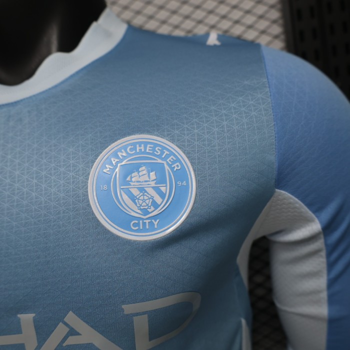 Player Version Manchester City Home Jersey 2026-2027 Long Sleeves Football Kit Soccer Shirt