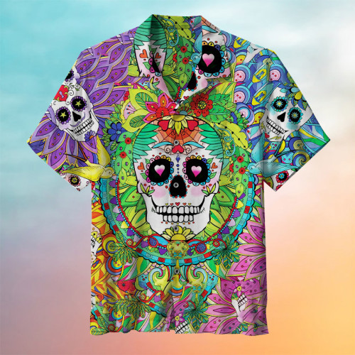 Classic Skull Print Hawaiian Shirt