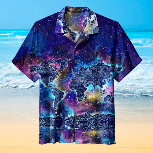 World Map Galaxy Art | Hawaiian Shirt