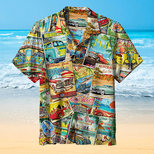 Vintage Travel Collage at Eurographics | Hawaiian Shirt