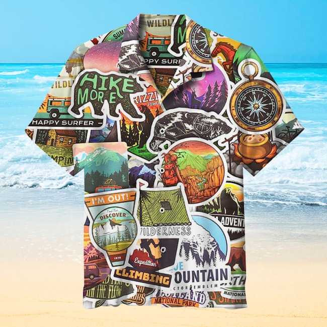 Camping collage | Hawaiian Shirt