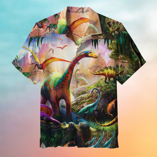 Dinosaur Painting Art Hawaiian Shirt