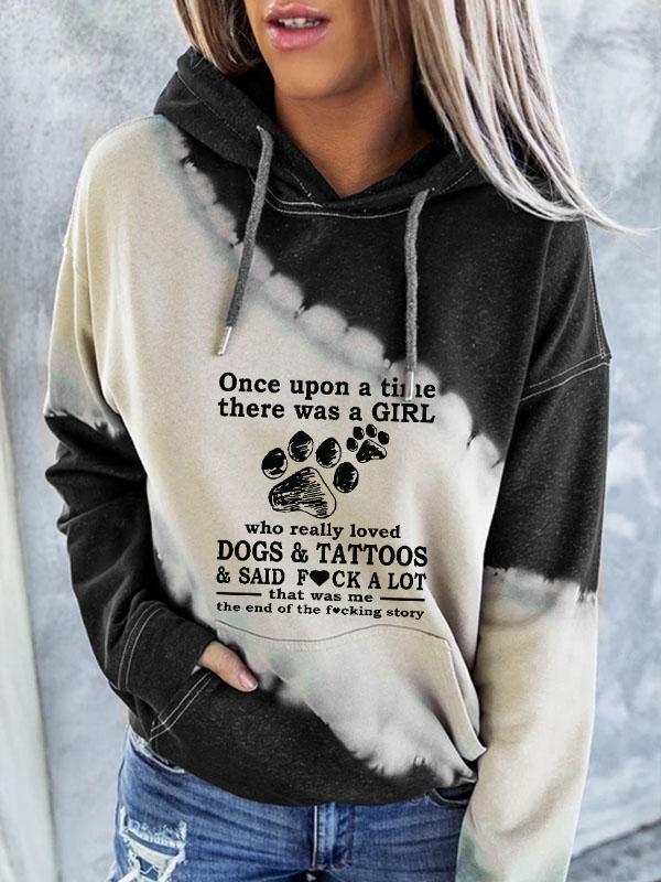 Women's Once Upon A Time There Was A Girl Who Really Loved Dogs And Tattoos Sweatshirt