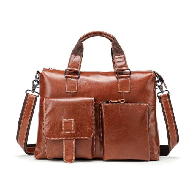 Men Vintave Bags Man Genuine Leather Shoulder Bags for Male Leather Laptop Briefcase Messenger/Crossbody Bag Casual Men Handbag