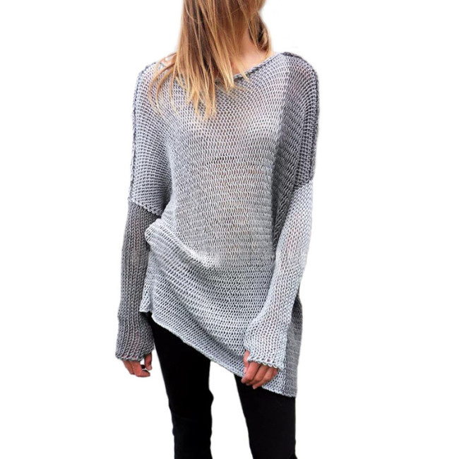 Long-sleeved color-block sweater