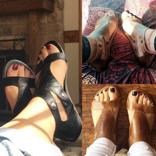 Women Sandals Soft Leather Flat Sandals Shoes Women Plus Size Peep Toe Summer Sandals Casual Gladiator Beach Sandalias Mujer