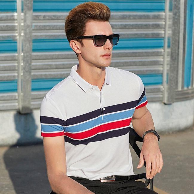 2021 Brand Polo Shirt Men Summer Short Sleeve Plus Size Homme Clothing Striped Designer High Quality Regular Luxury Fashion Tops