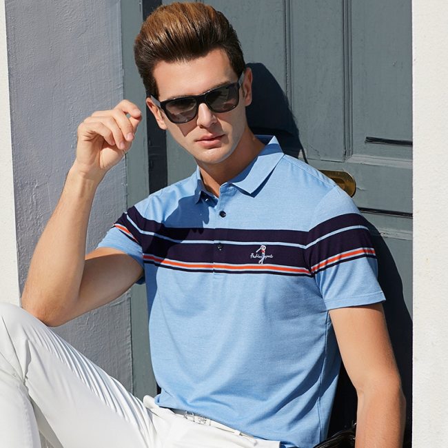 2021 Brand Polo Shirt Men Summer New Short Sleeve Plus Size Homme Clothing 100%Cotton Designer Striped High Quality Fashion Tops