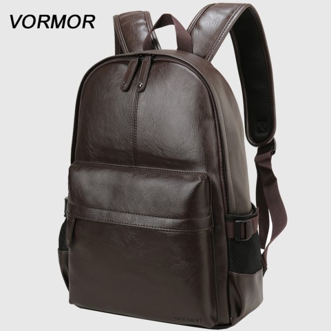 2021 VORMOR Brand waterproof 14 inch laptop backpack men leather backpacks for teenager Men Casual Daypacks mochila male