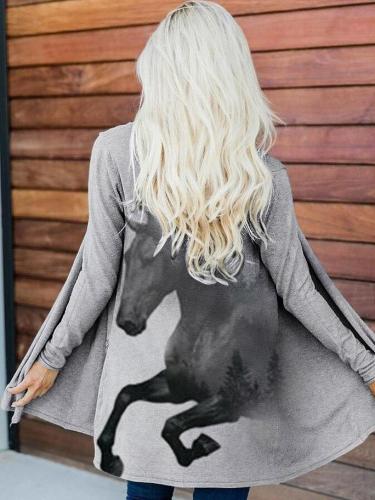 Women's Horse Silhouette Casual Cardigan