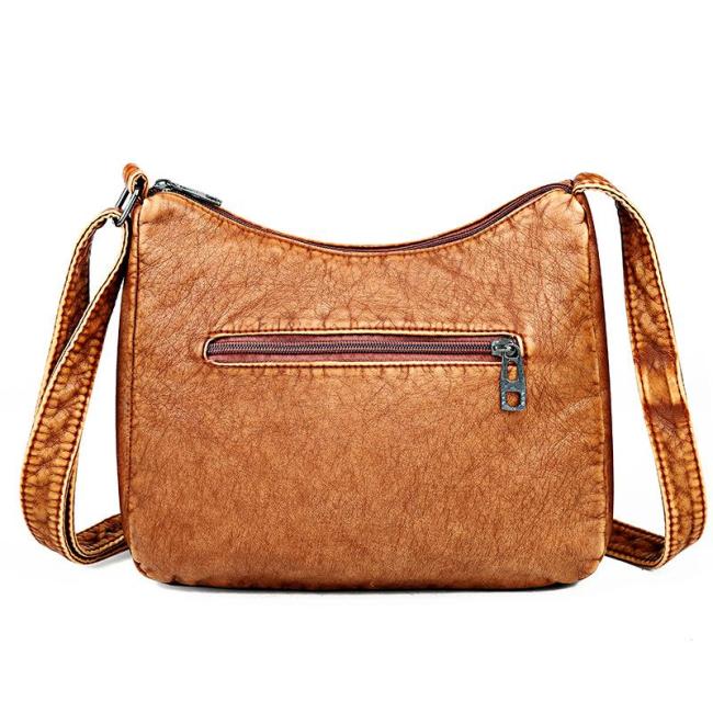 Ladies washed leather messenger bag new soft leather shoulder bag