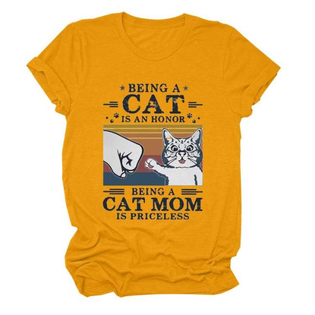 Women's Being A Cat Is An Honor Print Casual T-shirt