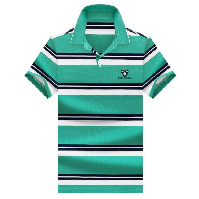 2021 Brand Polo Shirt Men Summer Short Sleeve Plus Size Homme Clothing Designer High Quality Regular Luxury Fashion Striped Tops