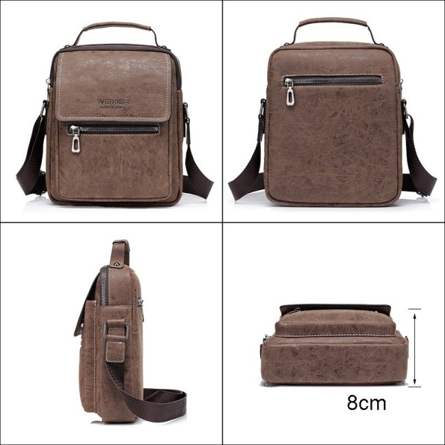 New Man's Crossbody Shoulder Bag Multi-function Men Handbags Large Capacity Split Leather Bag For Man Messenger Bags Tote Bag