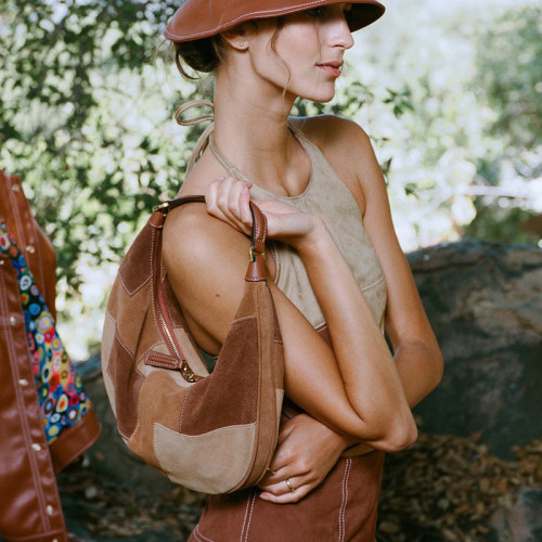 Vintage Half Moon Women Handbags Designer Patchwork Baguette Shape Shoulder Bag Luxury Matte Leather Hand Bag Lady Tote Purses