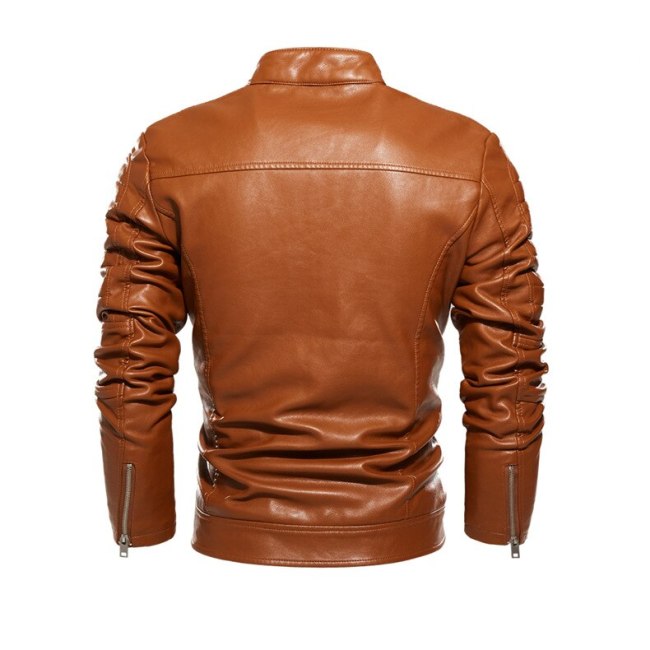 New Leather Jacket Men Winter Autumn Men's Motorcycle Jacket Velvet Lining Windproof Outwear Male Brand Men Clothing