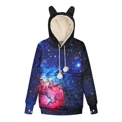 Starry sky digital printing detachable plus velvet pocket pet bag sweater