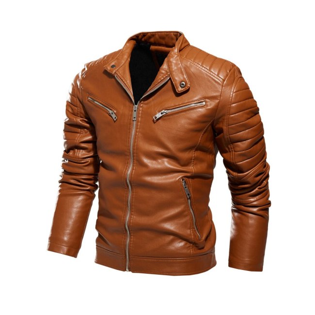 New Leather Jacket Men Winter Autumn Men's Motorcycle Jacket Velvet Lining Windproof Outwear Male Brand Men Clothing