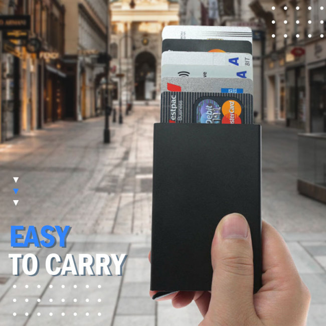 Sueea® Pop Up Id RFID Card Male Wallet Mini Package Aluminum Metal Protective Gear Storage Bag Smart Quick Release Women Wallet