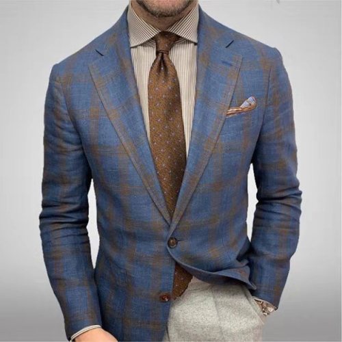 New men's lapel long-sleeve suit jacket