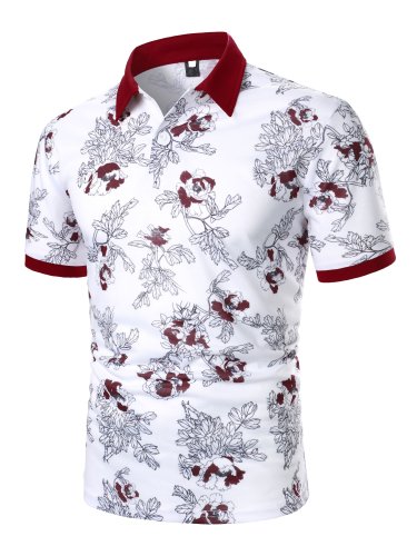 Men's Botanical Printed Polo Shirt