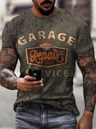 Mens garage repair service print T-shirt
