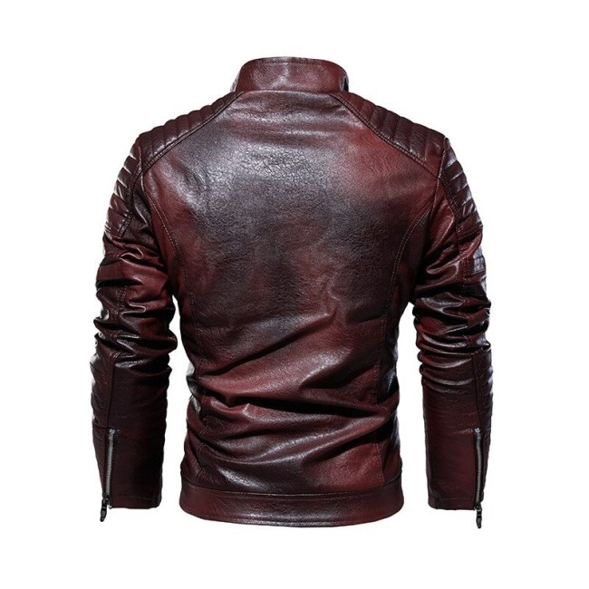 Autumn Winter High Quality Fashion Coat Leather Jacket Motorcycle Style Male Business Casual Jackets For Men Black Warm Overcoat