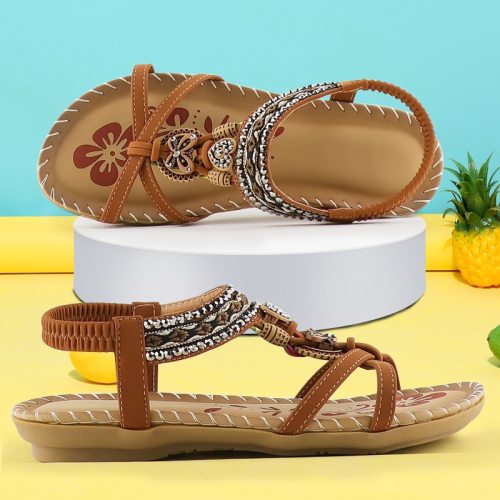 Sandals Women Summer Wedges Shoes Designer Sandals Butterfly-knot Rhinestone Slides Sandalias Mujer Bohemia Elastic Band Sandal