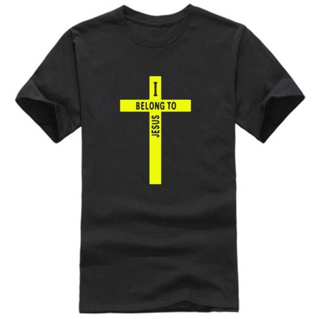 Jesus I belong to jesus cross print short sleeve T-shirt
