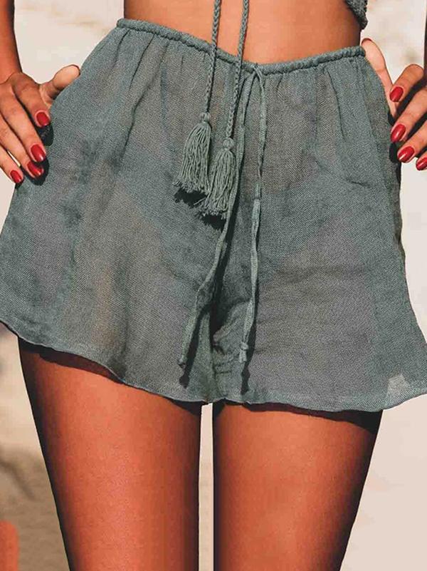 High Waist Solid Color Shorts