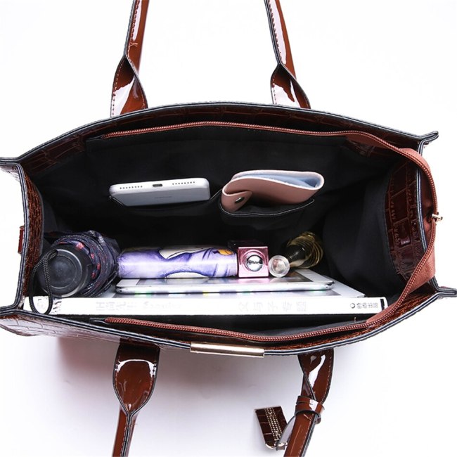 Women Patent Leather Large Capacity Shoulder Messenger Bag