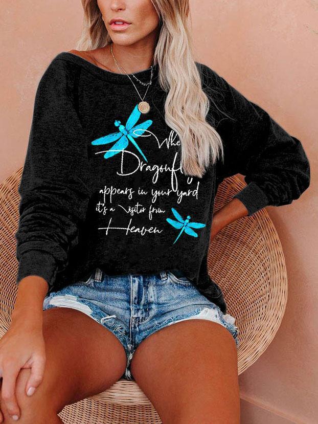Women's Faith Dragonfly Print Sweatshirt