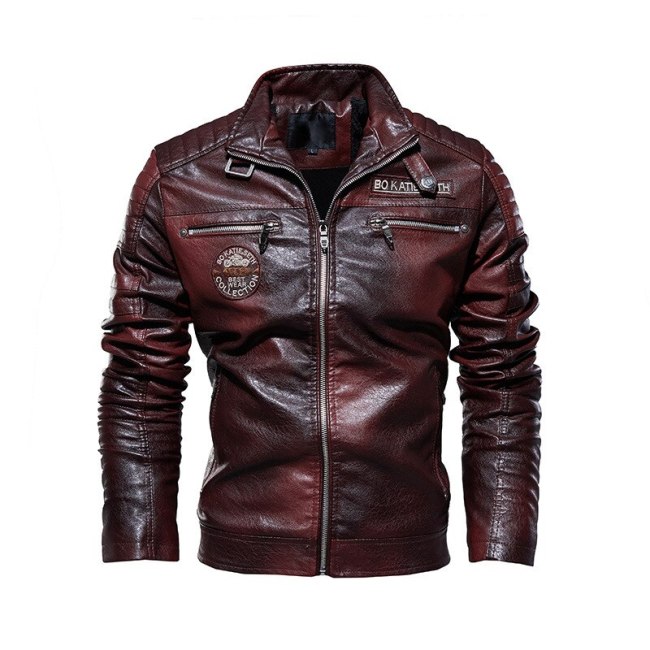 Autumn Winter High Quality Fashion Coat Leather Jacket Motorcycle Style Male Business Casual Jackets For Men Black Warm Overcoat