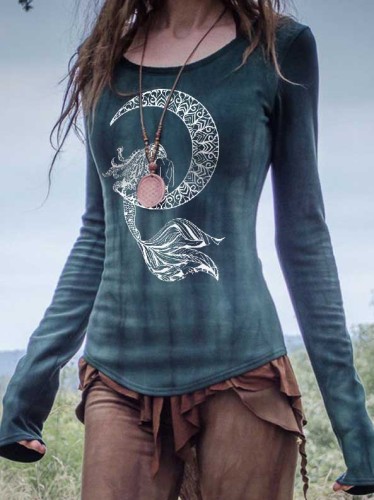 Woman Mermaid Printed T-shirt