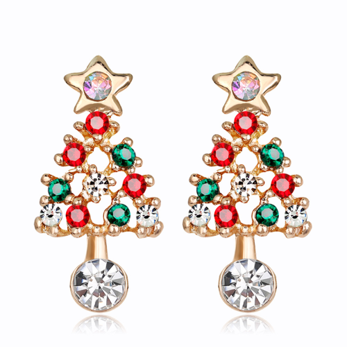 Women's Crystal Christmas Tree Earrings