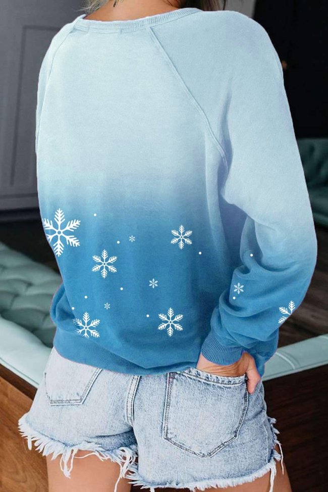 Women's Snowman Snowflake Print Sweatshirt