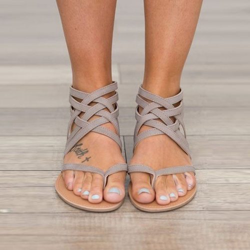 Women Sandals Fashion Gladiator Sandals For Beach Summer Shoes Female Rome Style Flat Sandals Plus Size Casual Sandalias Mujer