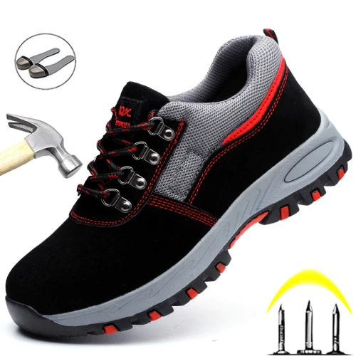 Indestructible Men Shoes Anti-puncture Safety Shoes Work Sneakers Male Hiking Shoes Anti-smash Steel Toe Shoes Security Footwear