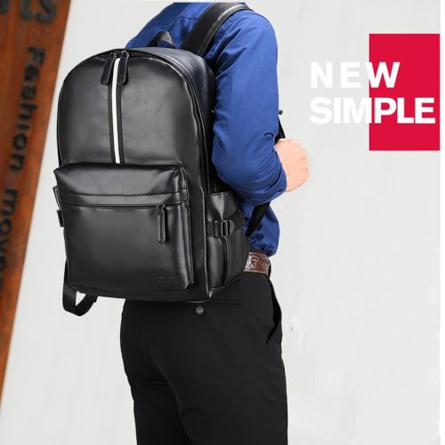 VORMOR 2020 New Preppy Style Leather School Backpack Bag For College 15.6 inch Laptop Backpacks Men Casual Daypacks mochila