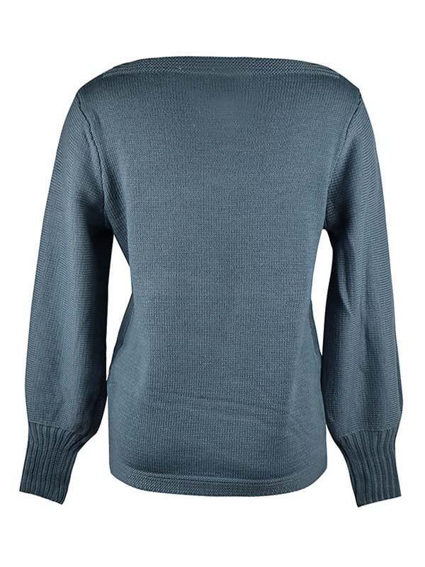 Women's Casual Solid Warm Square Collar Sweater