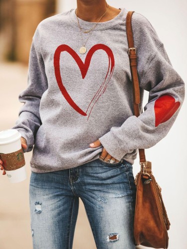 Woman's Valentine's Day Love Print Sweatshirt