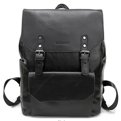 VORMOR Simple Large Capacity Leather Backpack For Travel Office Men Backpack Fashion School Bag mochila Black/Brown/Coffee
