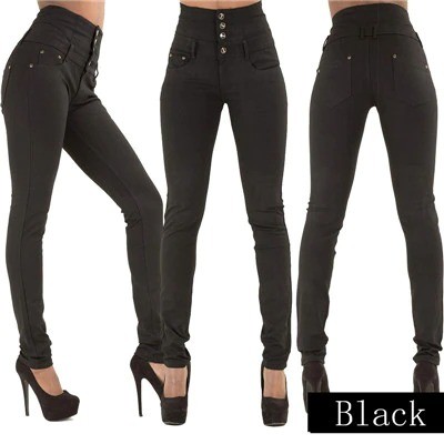 Damskie spodnie jeansowe ołówkowe Dżinsy ze stretchem Spodnie z wysokim stanem Damskie