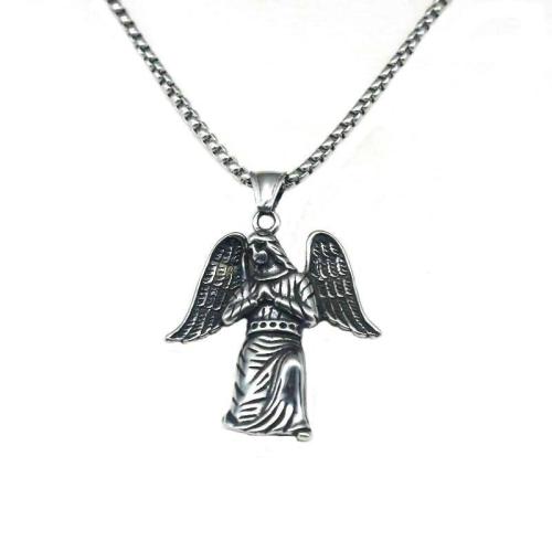 Angel Wings Faith Virgin Mary Necklace