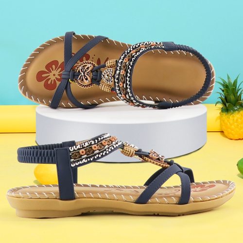 Sandals Women Summer Wedges Shoes Designer Sandals Butterfly-knot Rhinestone Slides Sandalias Mujer Bohemia Elastic Band Sandal
