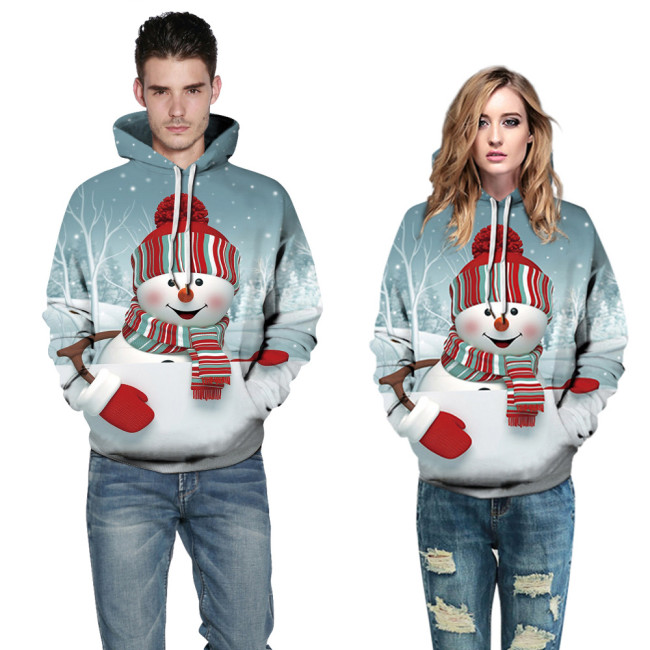 3D Puppy Digital Print Hooded Loose Couple Sweatshirt European and American Fashion