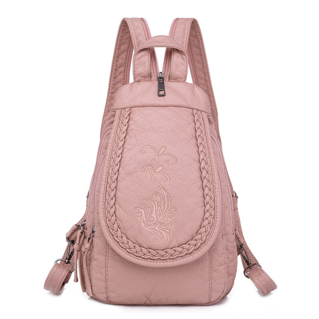 Backpack for Women White Leather Backpack School Bag