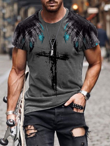 Men's Jesus Cross Element Casual T-shirt
